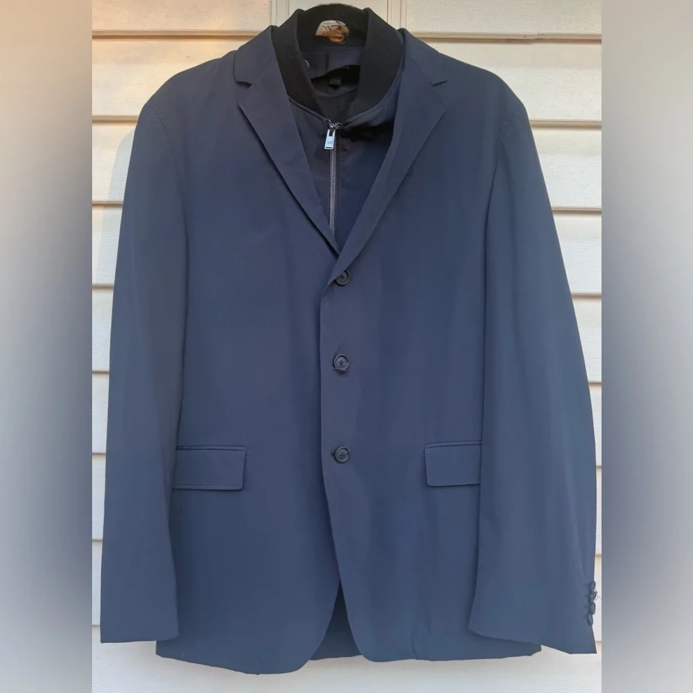 BOSS Hugo Boss Navy 2-in-1 Performance Tailoring Blazer Jacket, Detachable, 38R